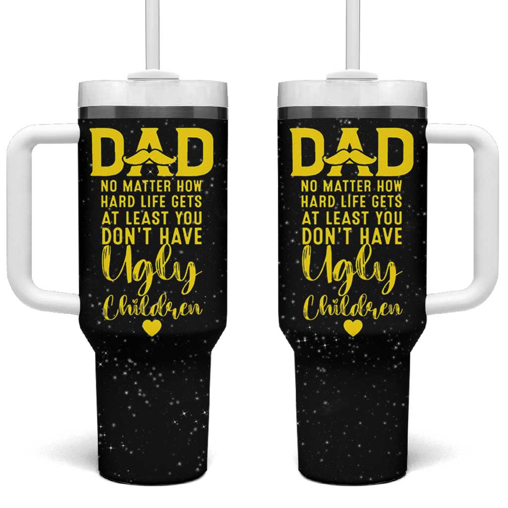 Fathers Day Dad Tumbler With Handle from Daughter Son Wife for Papa Stepdad Galaxy