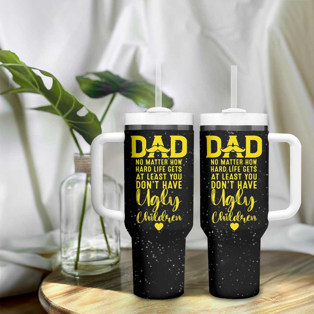 Fathers Day Dad Tumbler With Handle from Daughter Son Wife for Papa Stepdad Galaxy