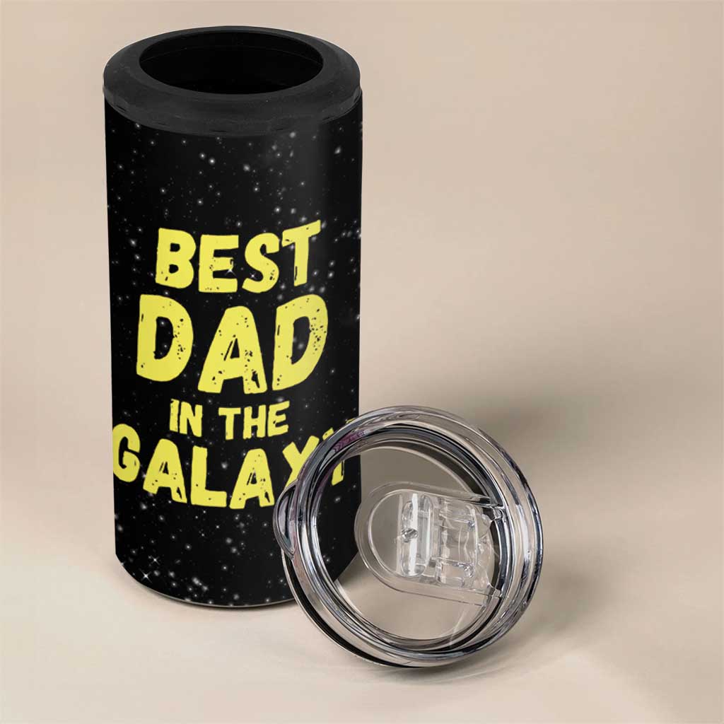 Funny Father's Day Gift For Dad 4 in 1 Can Cooler Tumbler Best Dad In The Galaxy