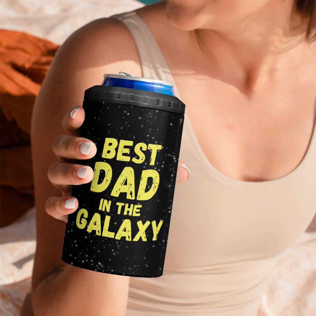 Funny Father's Day Gift For Dad 4 in 1 Can Cooler Tumbler Best Dad In The Galaxy