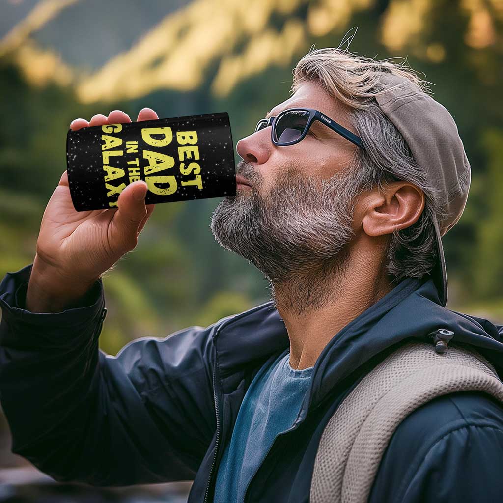 Funny Father's Day Gift For Dad 4 in 1 Can Cooler Tumbler Best Dad In The Galaxy