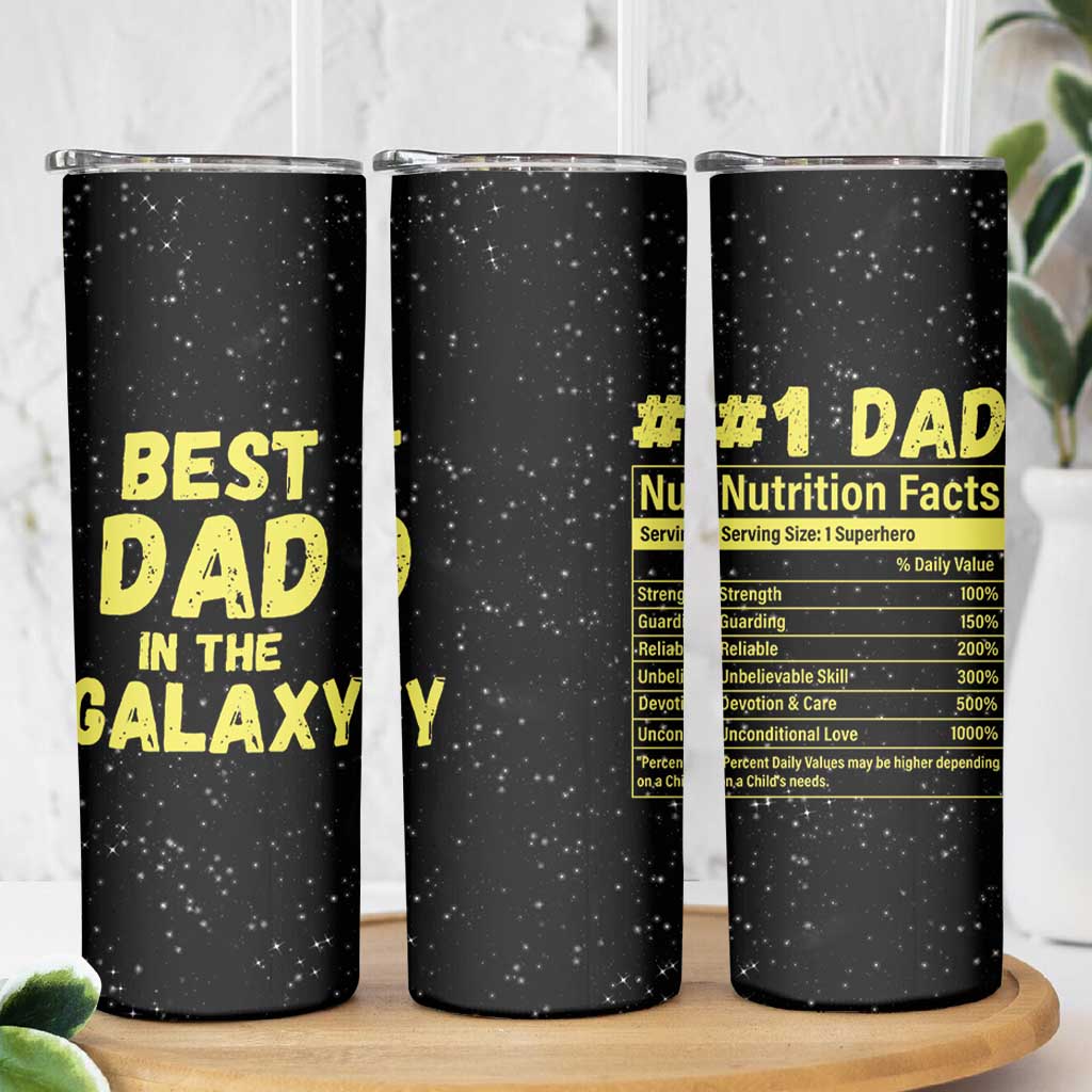 Funny Father's Day Gift For Dad Skinny Tumbler Best Dad In The Galaxy