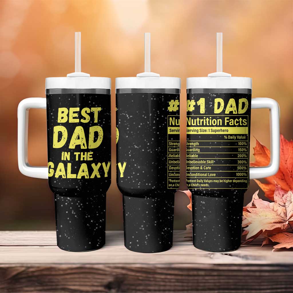 Funny Father's Day Gift For Dad Tumbler With Handle Best Dad In The Galaxy