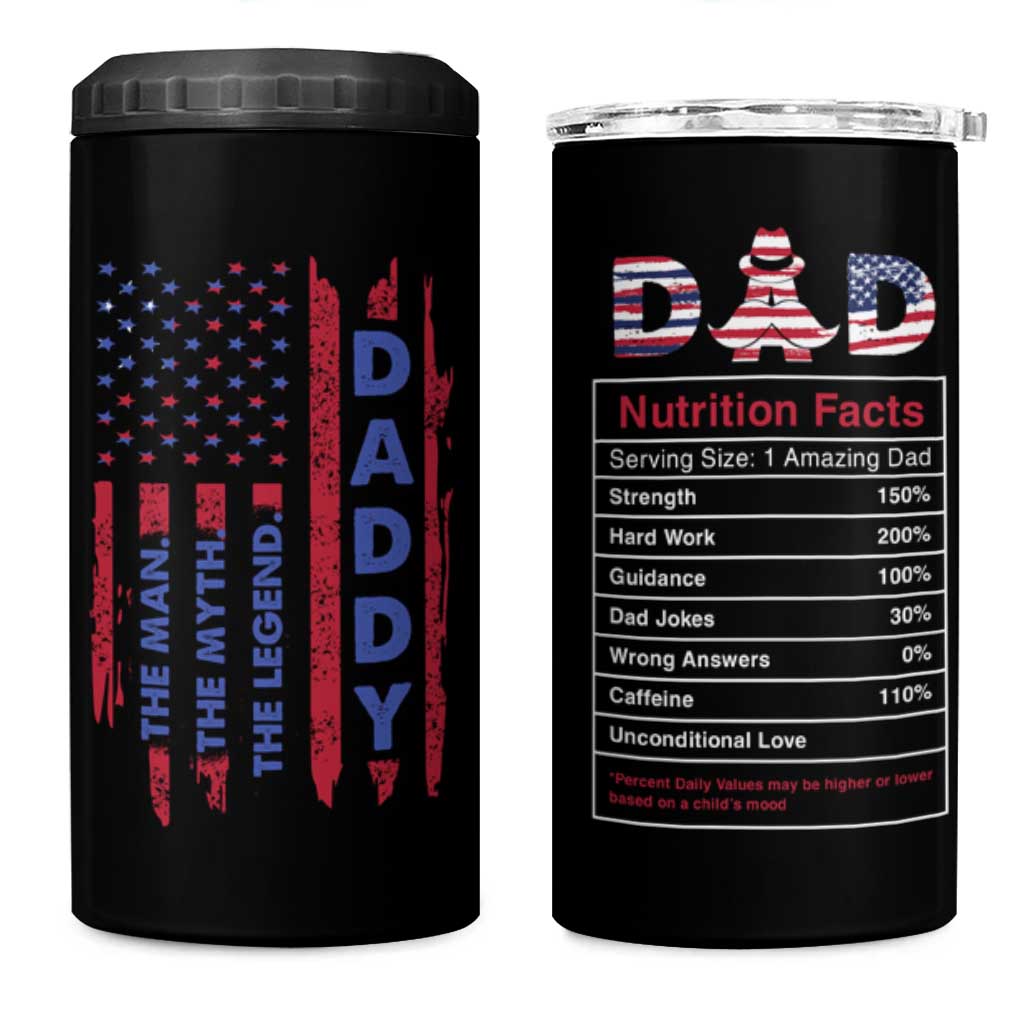 Christmas Gifts for Dad 4 in 1 Can Cooler Tumbler Daddy The Man The Myth The Legend - Wonder Print Shop