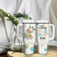 Dog Mom Gifts Tumbler With Handle Best Fcking Dog Mom Ever Corgi Gag Gifts For New Puppy Fur Baby Owners