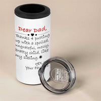 Funny Dad Gifts from Daughter Son 4 in 1 Can Cooler Tumbler Gift From Favorite Child