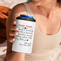 Funny Dad Gifts from Daughter Son 4 in 1 Can Cooler Tumbler Gift From Favorite Child