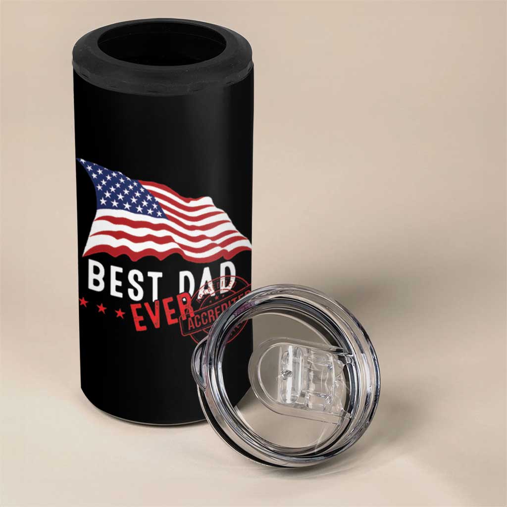 Dad 4 in 1 Can Cooler Tumbler Best Dad Ever Gifts For Fathers Day American Flag
