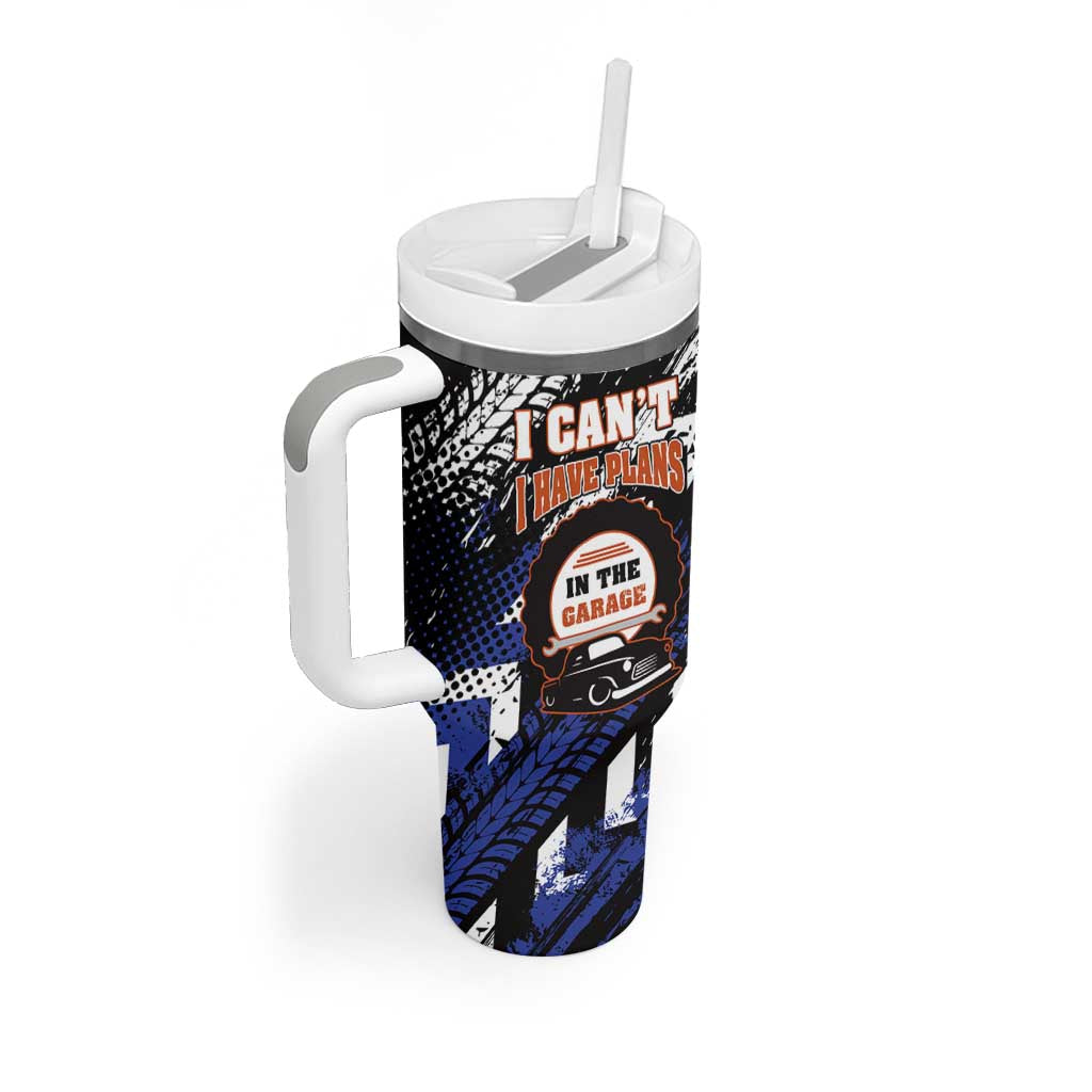Funny Car Mechanic Tumbler With Handle I Cant I Have Plans In The Garage Father Day
