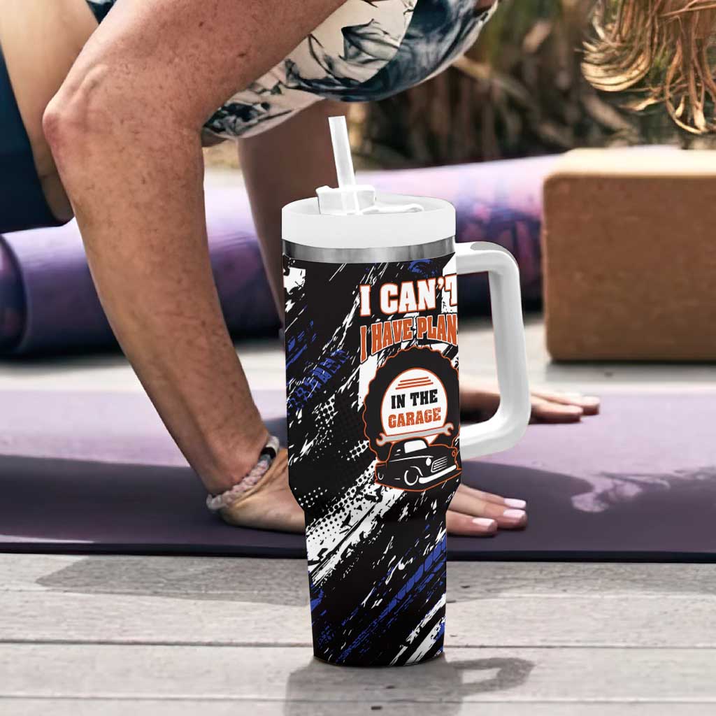 Funny Car Mechanic Tumbler With Handle I Cant I Have Plans In The Garage Father Day