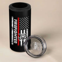 Funny Firefighter Gifts 4 in 1 Can Cooler Tumbler Where My Hose At American Flag