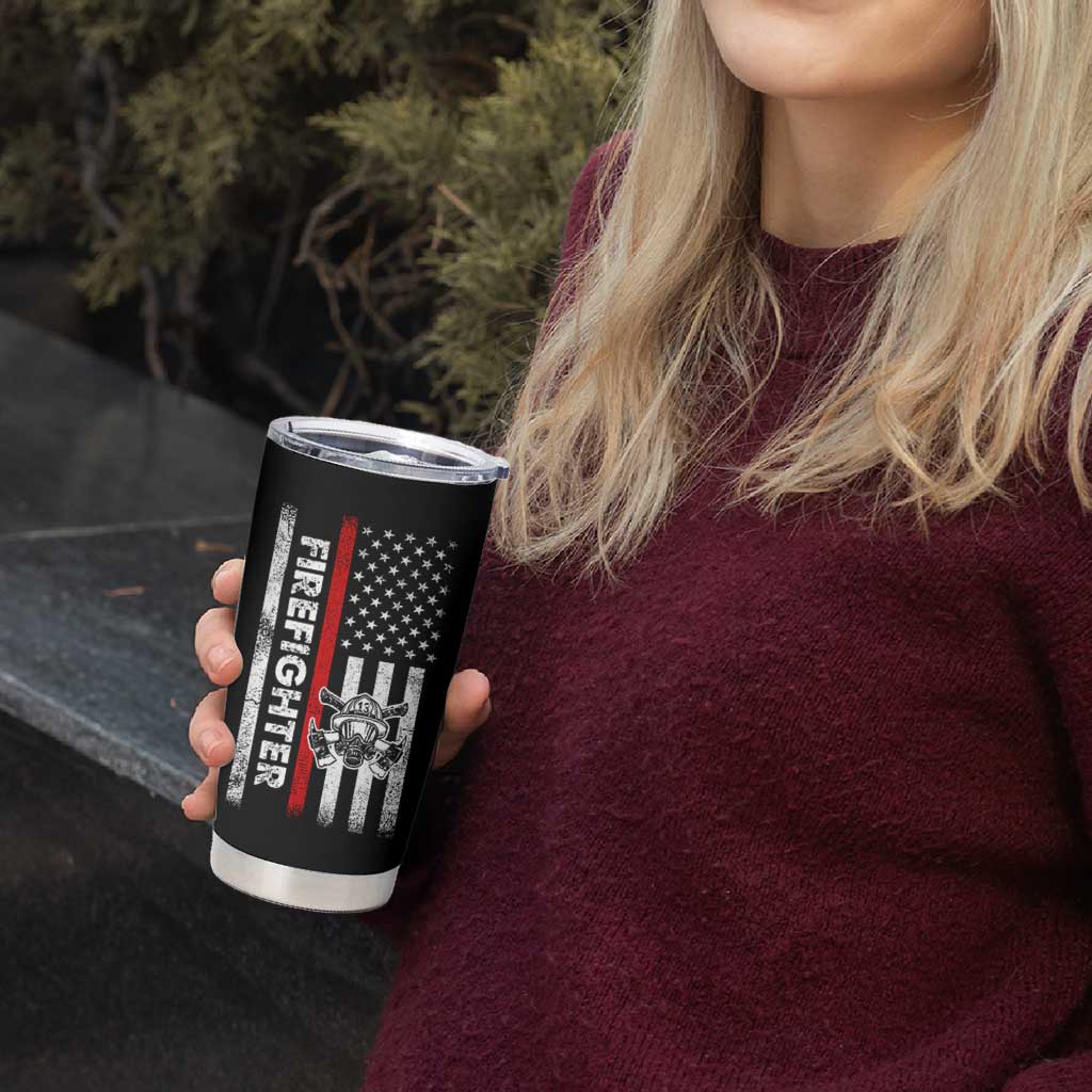Funny Firefighter Gifts Tumbler Cup Where My Hose At American Flag