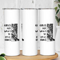 Gun Lovers Gifts For Women Skinny Tumbler Girls Just Want To Have Guns American Flag