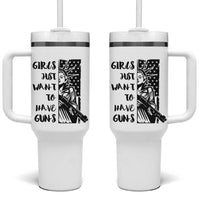 Gun Lovers Gifts For Women Tumbler With Handle Girls Just Want To Have Guns American Flag