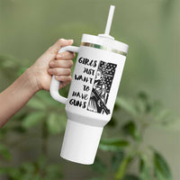 Gun Lovers Gifts For Women Tumbler With Handle Girls Just Want To Have Guns American Flag