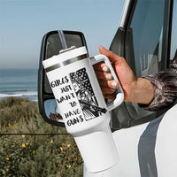 Gun Lovers Gifts For Women Tumbler With Handle Girls Just Want To Have Guns American Flag
