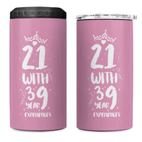60th Birthday Gifts For Women 4 in 1 Can Cooler Tumbler 21 With 39 Years Experience Funny 60 Year Olds