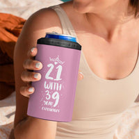 60th Birthday Gifts For Women 4 in 1 Can Cooler Tumbler 21 With 39 Years Experience Funny 60 Year Olds