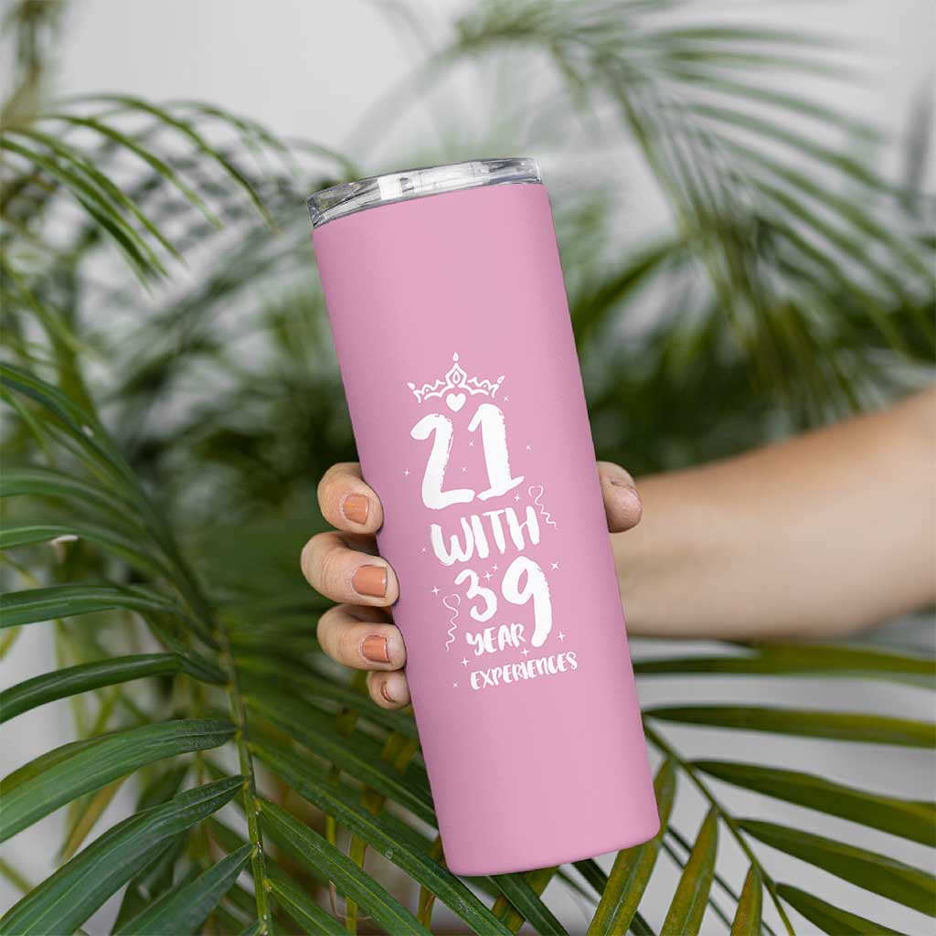 60th Birthday Gifts For Women Skinny Tumbler 21 With 39 Years Experience Funny 60 Year Olds