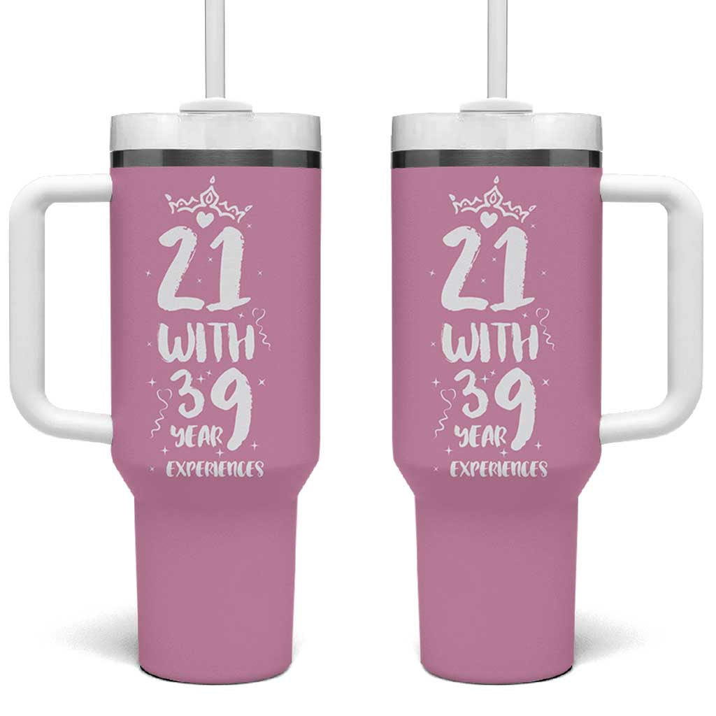 60th Birthday Gifts For Women Tumbler With Handle 21 With 39 Years Experience Funny 60 Year Olds