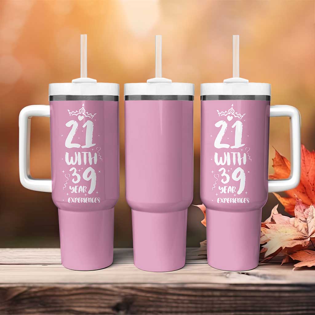 60th Birthday Gifts For Women Tumbler With Handle 21 With 39 Years Experience Funny 60 Year Olds