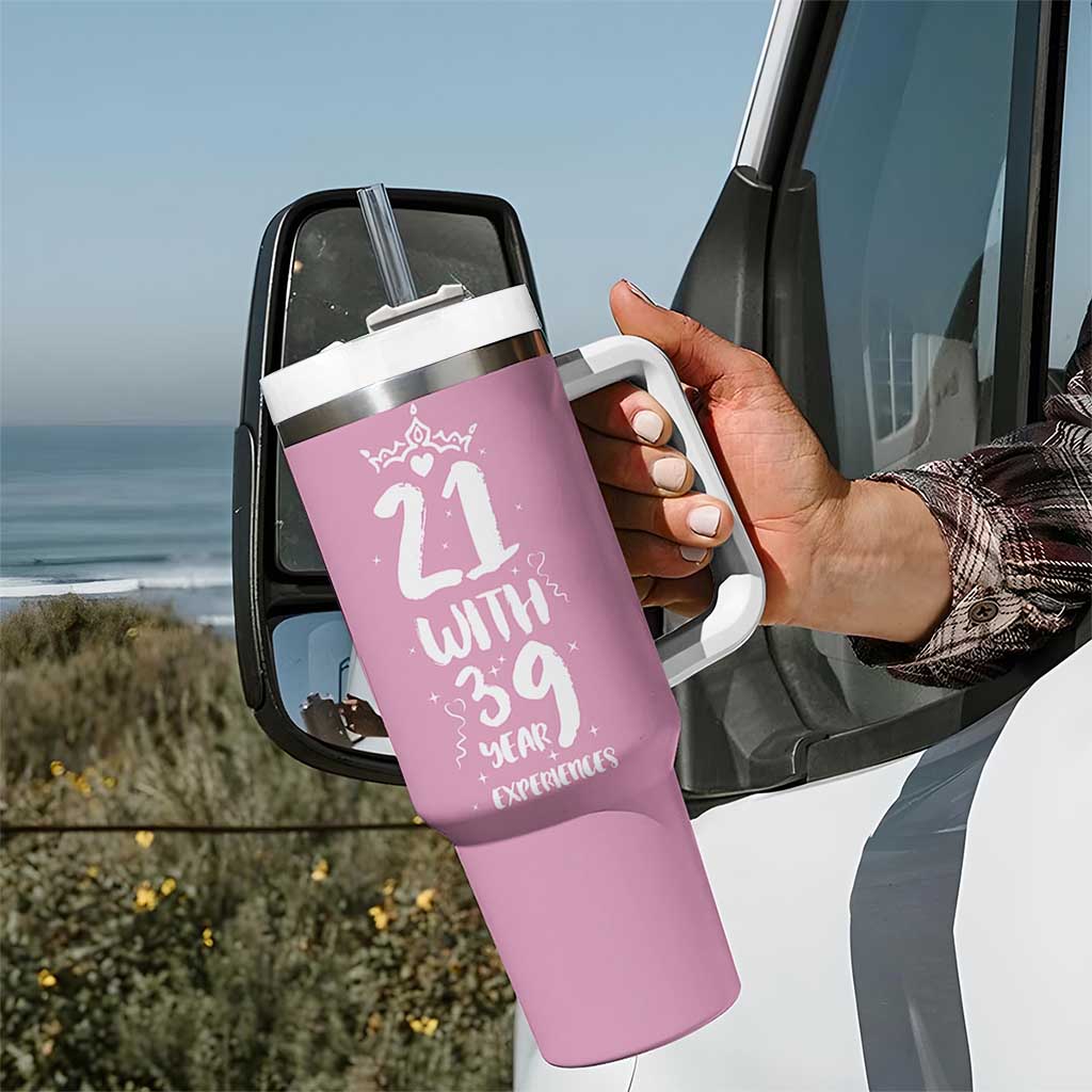 60th Birthday Gifts For Women Tumbler With Handle 21 With 39 Years Experience Funny 60 Year Olds