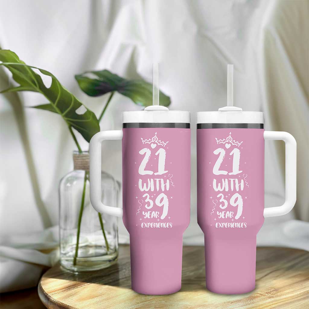 60th Birthday Gifts For Women Tumbler With Handle 21 With 39 Years Experience Funny 60 Year Olds