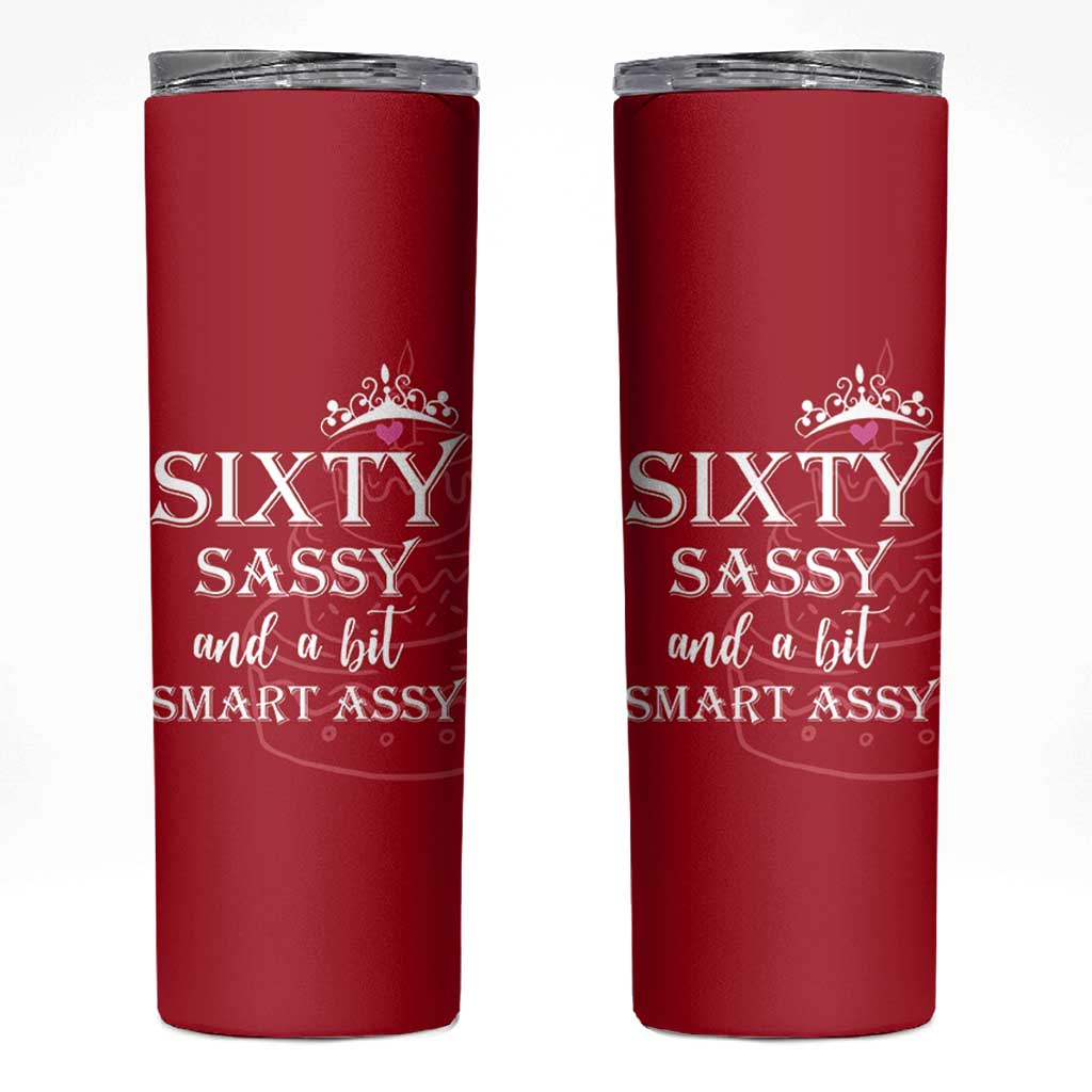 60th Birthday Gifts For Women Skinny Tumbler Sixty Sassy And A Bit Smart Assy 1966 60 Year Old Birthday