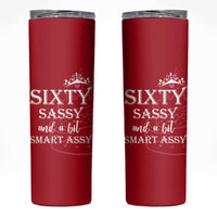 60th Birthday Gifts For Women Skinny Tumbler Sixty Sassy And A Bit Smart Assy 1966 60 Year Old Birthday