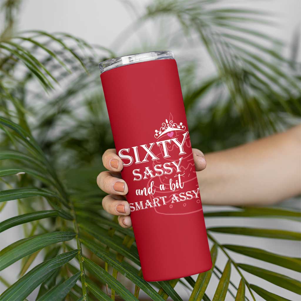 60th Birthday Gifts For Women Skinny Tumbler Sixty Sassy And A Bit Smart Assy 1966 60 Year Old Birthday