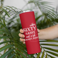 60th Birthday Gifts For Women Skinny Tumbler Sixty Sassy And A Bit Smart Assy 1966 60 Year Old Birthday