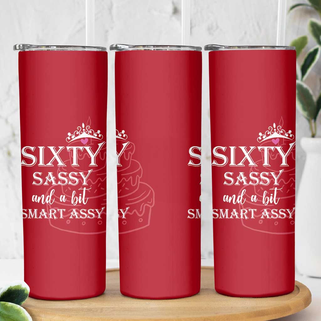 60th Birthday Gifts For Women Skinny Tumbler Sixty Sassy And A Bit Smart Assy 1966 60 Year Old Birthday