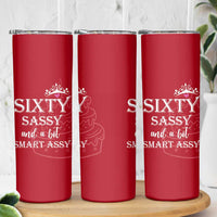 60th Birthday Gifts For Women Skinny Tumbler Sixty Sassy And A Bit Smart Assy 1966 60 Year Old Birthday