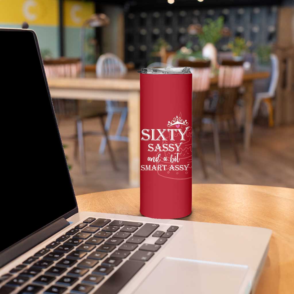 60th Birthday Gifts For Women Skinny Tumbler Sixty Sassy And A Bit Smart Assy 1966 60 Year Old Birthday