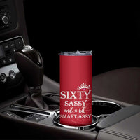 60th Birthday Gifts For Women Skinny Tumbler Sixty Sassy And A Bit Smart Assy 1966 60 Year Old Birthday