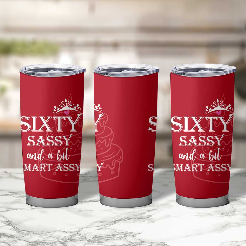 60th Birthday Gifts For Women Tumbler Cup Sixty Sassy And A Bit Smart Assy 1966 60 Year Old Birthday