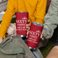 60th Birthday Gifts For Women Tumbler Cup Sixty Sassy And A Bit Smart Assy 1966 60 Year Old Birthday