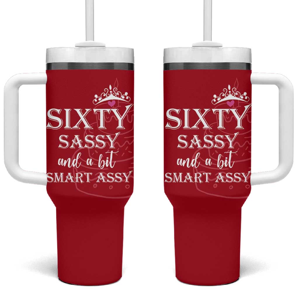 60th Birthday Gifts For Women Tumbler With Handle Sixty Sassy And A Bit Smart Assy 1966 60 Year Old Birthday