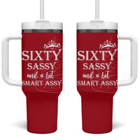 60th Birthday Gifts For Women Tumbler With Handle Sixty Sassy And A Bit Smart Assy 1966 60 Year Old Birthday