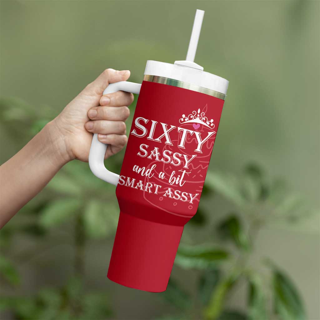 60th Birthday Gifts For Women Tumbler With Handle Sixty Sassy And A Bit Smart Assy 1966 60 Year Old Birthday