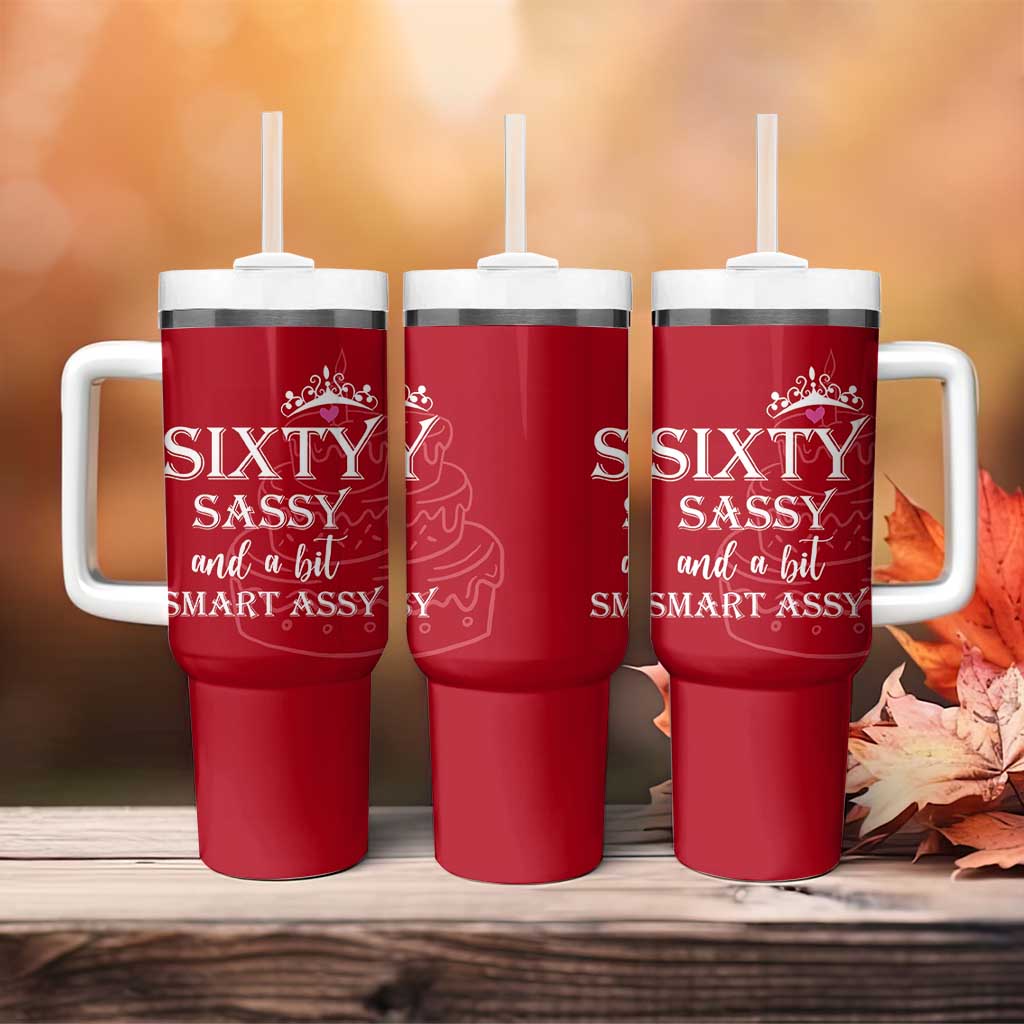 60th Birthday Gifts For Women Tumbler With Handle Sixty Sassy And A Bit Smart Assy 1966 60 Year Old Birthday