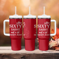 60th Birthday Gifts For Women Tumbler With Handle Sixty Sassy And A Bit Smart Assy 1966 60 Year Old Birthday