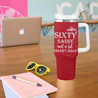 60th Birthday Gifts For Women Tumbler With Handle Sixty Sassy And A Bit Smart Assy 1966 60 Year Old Birthday