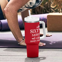 60th Birthday Gifts For Women Tumbler With Handle Sixty Sassy And A Bit Smart Assy 1966 60 Year Old Birthday