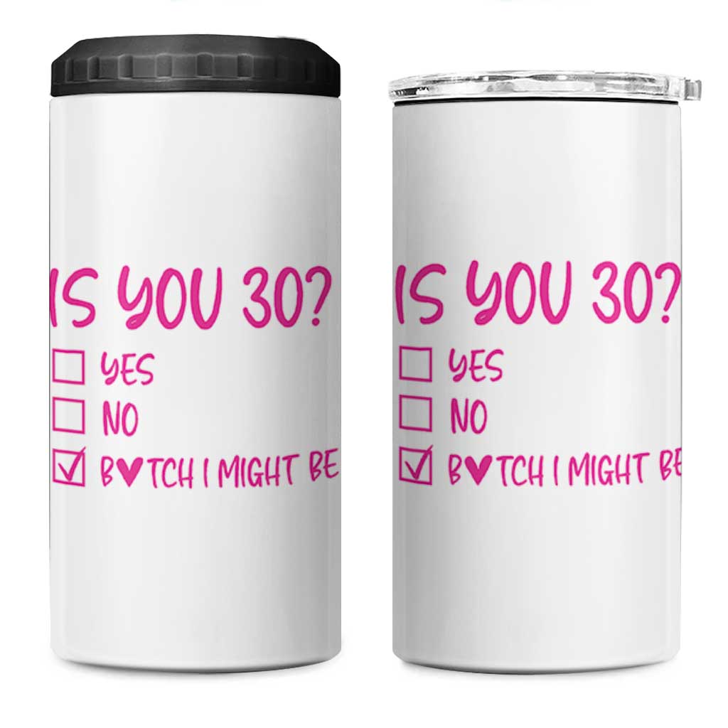 30th Birthday Gifts For Women 4 in 1 Can Cooler Tumbler Funny Is You 30 Year Old 1996 Birthday Gift Wife Girlfriend