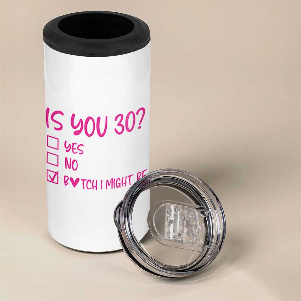30th Birthday Gifts For Women 4 in 1 Can Cooler Tumbler Funny Is You 30 Year Old 1996 Birthday Gift Wife Girlfriend