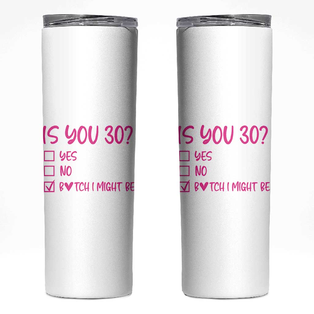 30th Birthday Gifts For Women Skinny Tumbler Funny Is You 30 Year Old 1996 Birthday Gift Wife Girlfriend