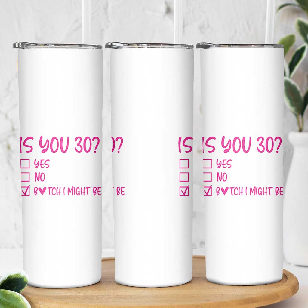 30th Birthday Gifts For Women Skinny Tumbler Funny Is You 30 Year Old 1996 Birthday Gift Wife Girlfriend