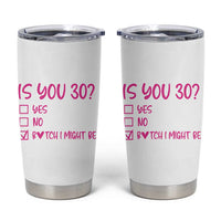 30th Birthday Gifts For Women Tumbler Cup Funny Is You 30 Year Old 1996 Birthday Gift Wife Girlfriend