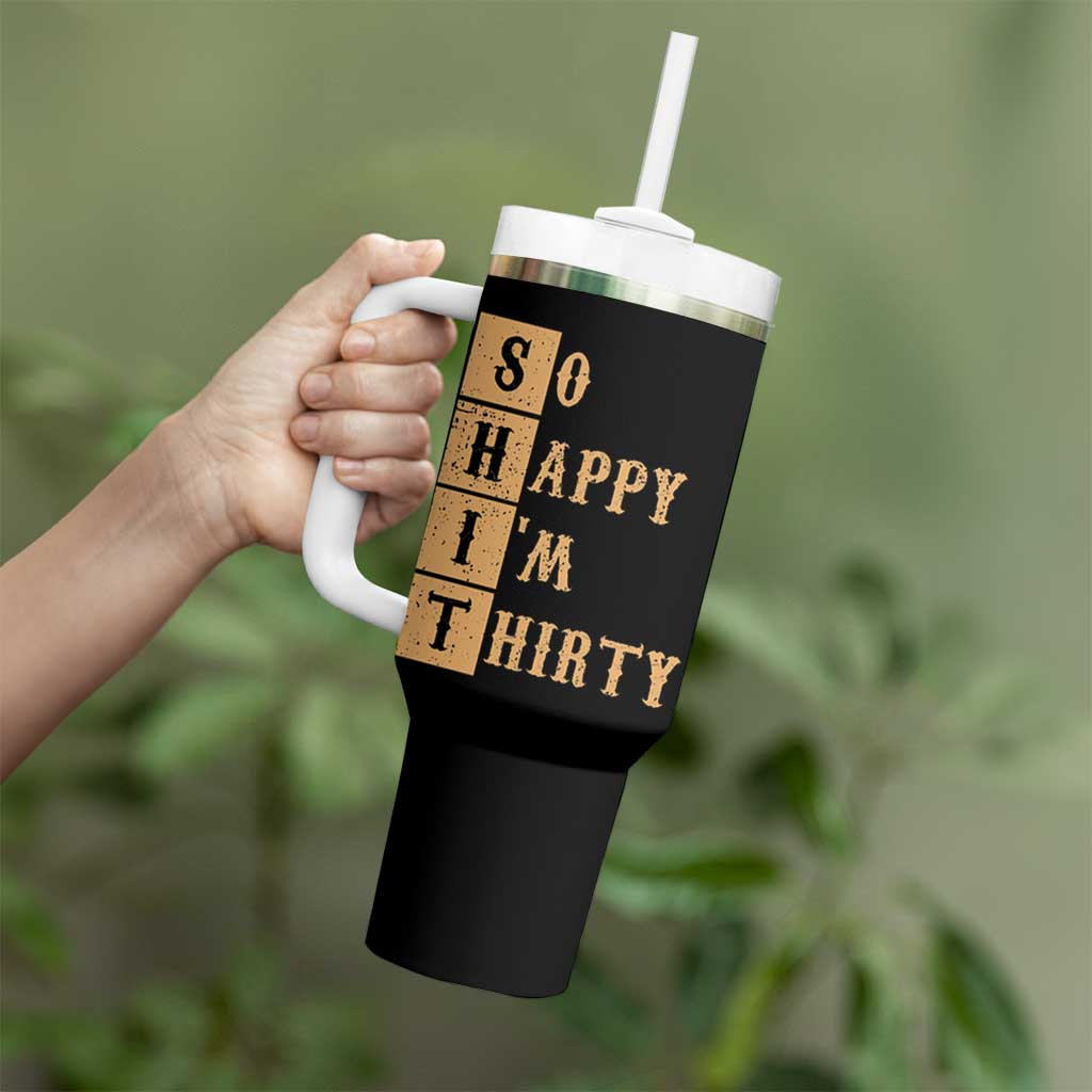 Funny 30th Birthday Gifts Tumbler With Handle So Happy Im Thirty 1996 30 Year Olds